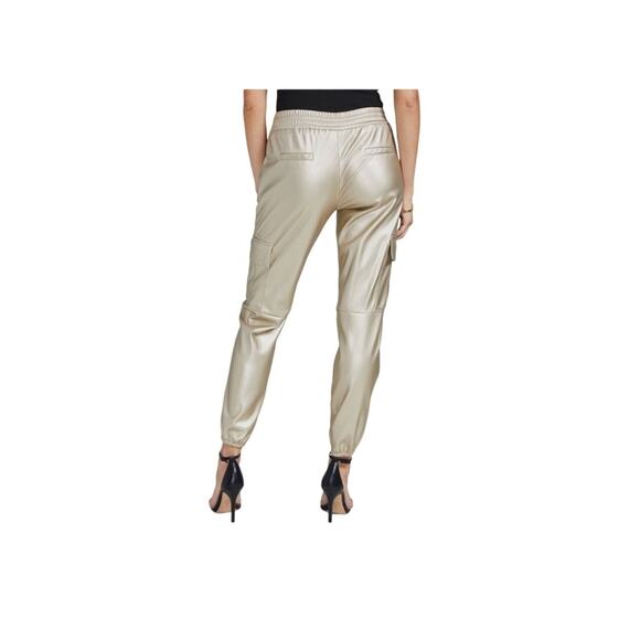 Generation Love Anthropologie Aidan Metallic Vegan Leather Jogger Pants Large - Picture 2 of 15